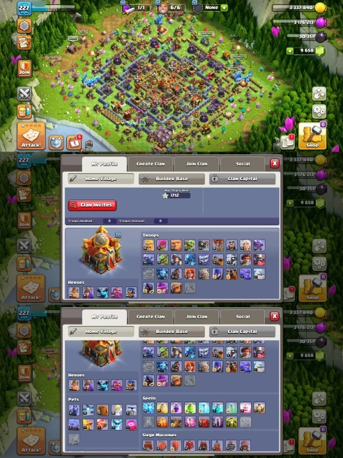 AR128- TH15 Out Max | TH16 & XP 227 | BK90 AQ91 MP63 GW66 RC40 | +9650 Gems & 5 Heroes Skins | 100% Secure SCID | iOS & Android