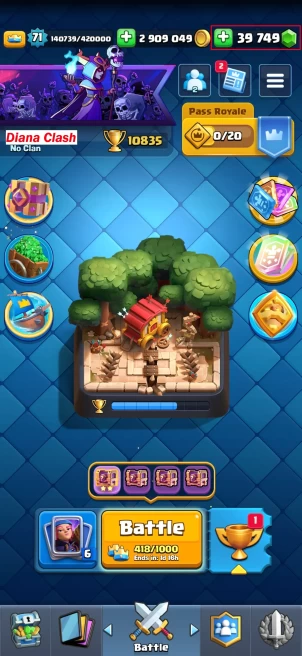 Level 71-KT15-(39K Gems)-24 EVO-154 Emote-8 Max Cards Level 16-41 Level 15 Cards-113 Level 14 Cards-Free Name Change-Lifetime Warranty