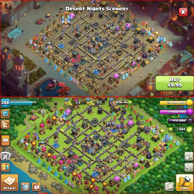 Th18, Xp 288, All 5 Heroes Max [ 4800 WAR STAT ] Nc Available { 6 Rare Epic Max } 12k legend Trophy, 125 Wall Max, 24 Skin Hero, Trees 2015 2025