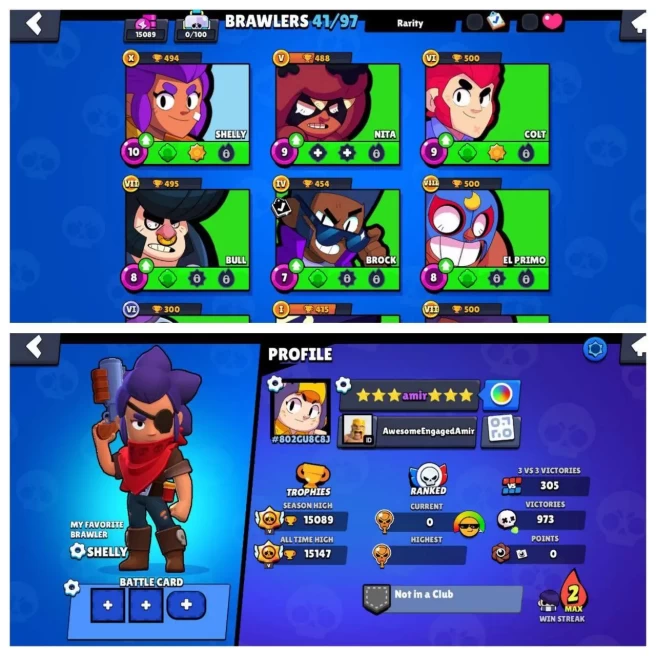 ◼️INSTANT DELIVERY ◼️15K TROPHY ◼️PI:57 ◼️41/97 BRAWLERS ◼️27 SKINS ◼️CHEAP ◼️ANDROID/IOS ◼️B130