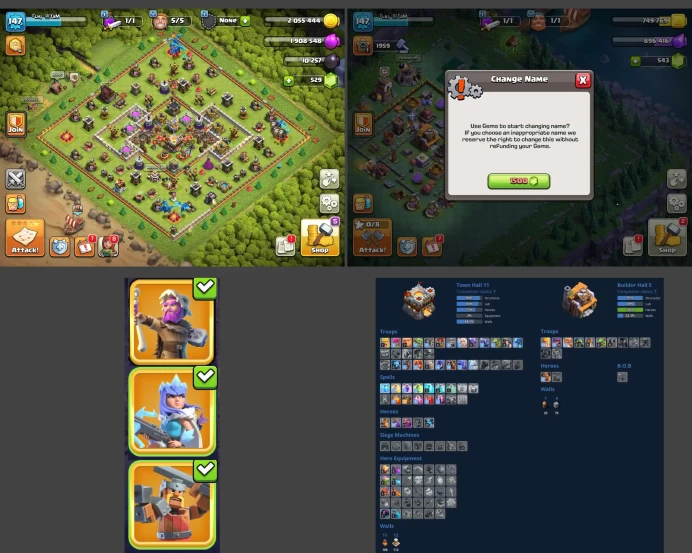 ■TH:11 (+75%) ■Heroes: K42 Q50 P20 W13 ■Skins:3 ■BH:5 ■Full Access ■Instant Delivery ■A4117