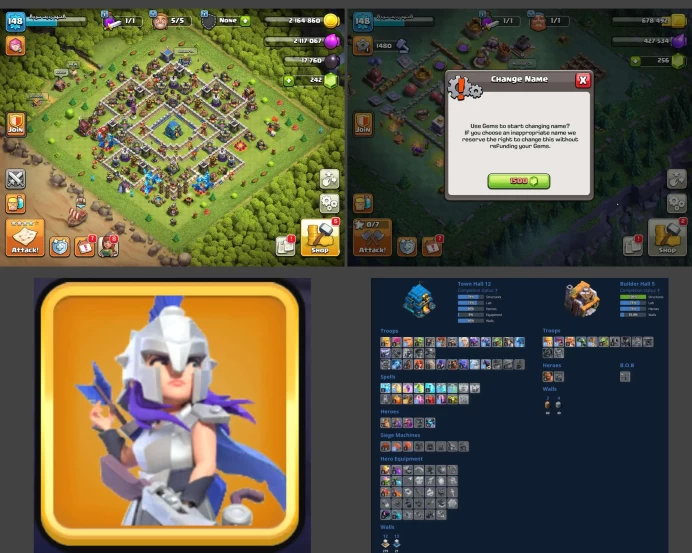 ■TH:12 (+65%) ■Heroes: K51 Q57 P30 W26 ■Skins:1 ■SW:2960 ■BH:5 ■Full Access ■Instant Delivery ■A4124