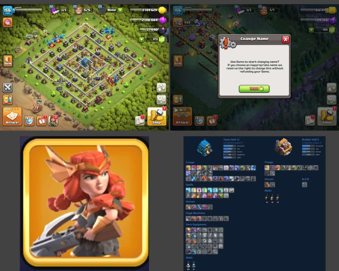 ■TH:12 (+60%) ■Heroes: K49 Q50 P30 W24 ■Skins:1 ■SW:2318 ■BH:5 ■Full Access ■Instant Delivery ■A4125