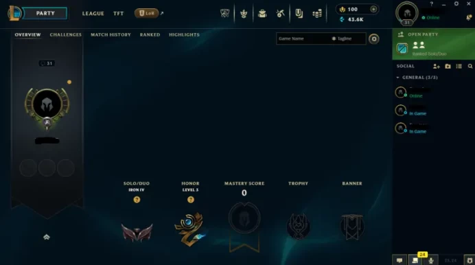 EUW - SAFE REAL SEASON15 IRON 4 0LP | 43600 BE | PLACEMENTS DONE | 5+ LOSSES | INSTANT DELIVERY | LOW MMR | UNVERIFIED EMAIL | IRON IV | #2593
