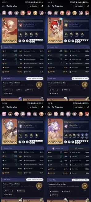 All Platform - EU - Level70 - 53 Character 32 5'Star - 13 Weapon 5'Star - Castorice - Phainon - Cipher -The herta - Code970