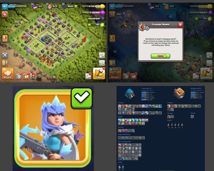 ■TH:12 (+55%) ■Heroes: K44 Q54 P30 W21 ■Skins:1 ■BH:6 ■Full Access ■Instant Delivery ■A4241
