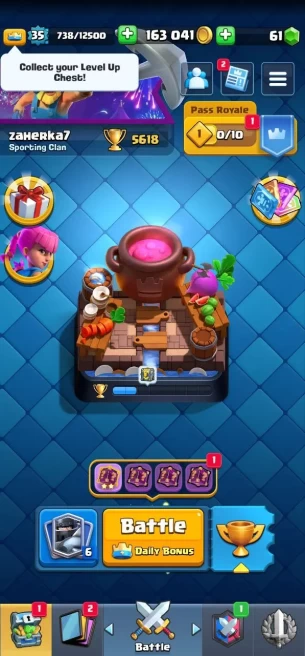 Clashroyall (Android/iOS) KT 12 -lvl 35 -Cards 104 /120 - Max Card 6 / Lvl 13 Card 1 / Emote 24 / Tower skin 1 /Fast delivery