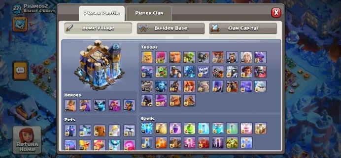 Clash of Clans (Android/ios) SC ID- [Big Sale] TH 18 - Level 271- Heroes(103/105/90/77/50) - Build 10- Cheapest price