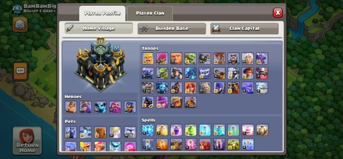 Clash of Clans (Android/ios) SC ID- [Big Sale] TH 18 - Level 243- Heroes(95/101/80/72/45) - Build 10- Cheapest price