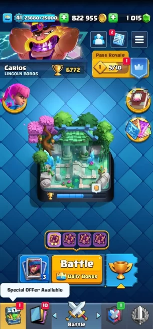 Clashroyall (Android/iOS)  KT 13 -lvl 41 -Cards 113 /120 -  Max Card 4 / Lvl 13 Card 7 / Emote 52 / Tower skin 5 /Fast delivery