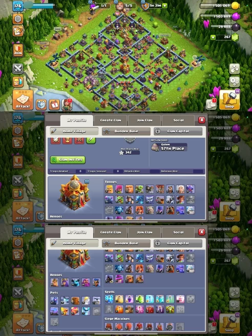 AR139- TH16 Near Max | XP 176 | BK63 AQ83 MP41 GW36 RC23 | 7 Epic Equipment | 100% Secure SCID | iOS & Android