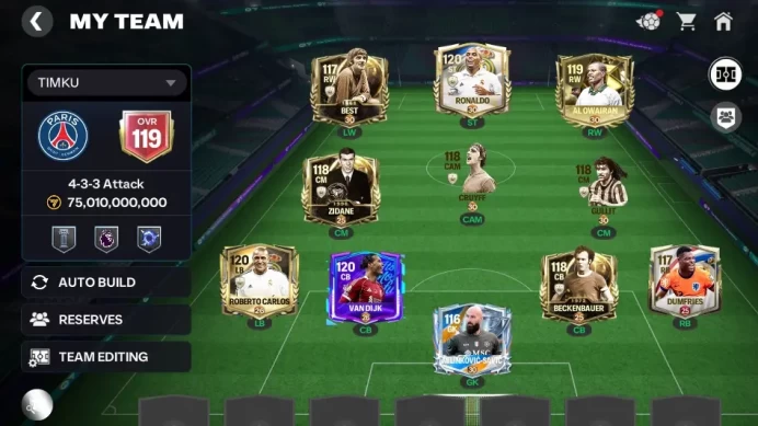 OVR 119/75B Value + 483 M + 2630 RUP|6 Icon(Roberto Carlos Sign EVO,R9 EVO,Cruyff EVO,etc)+ Al Owarian EVO,etc|Log EA(FCM755)