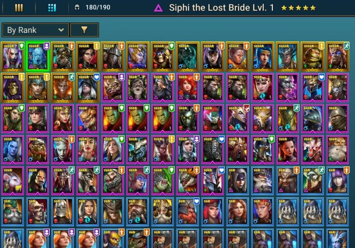 starter. Siphi the lost Bride//Ninja. 18 legendary. 8000 gems
