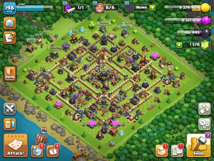 Th 17 max/Hero(80.86.56.56.34) wall 15.16.17/420 medal league/Defend max/1500 gem/Lifetime warranty(C2111)
