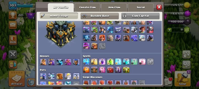 Level 303/ Th 17 max/ Hero(67 95 60 67 31) wall 17 18( max) Defend max/Lifetime warranty(C2022)