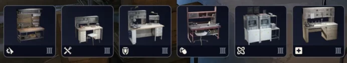 (Gunsmith, Utility Station, Refiner, Explosive Station, Gear Bench, Medical Lab,MAX)(All workshop max  and scrappy 1-5)    PC/PS5/XBOX
