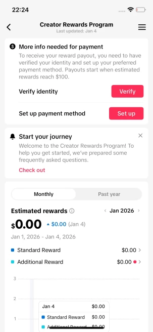 Instanly Delivery/ Monetized 29K Followers+370K Likes Account/ Creator Rewards Program Activated/ Live Stream/ Full89 Access