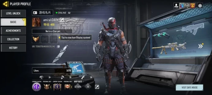 LEVEL 400 { INSTANT DELIVERY }{ 1 Gun Mythic } { 8 Gun legendary } { 251 Gun epics } { 165 Skins } {55 Dance} { 20 Battle Pass }Only Activision