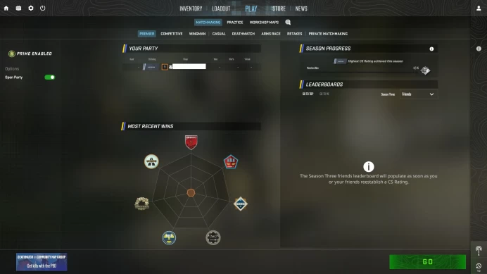 [ID:70442][PRIME][PREMIER MODE AVAILABLE][FACEIT READY][VERY RARE] UN (UNRANKED || 0 MM || 42 HOURS)