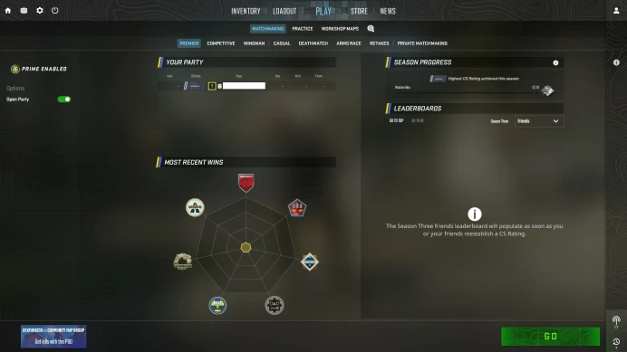 [ID:47870][PRIME][PREMIER MODE AVAILABLE][FACEIT READY][VERY RARE] UN (UNRANKED || 0 MM || 44 HOURS)
