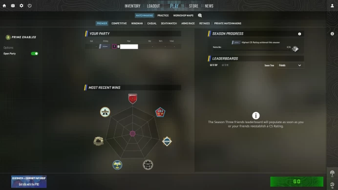 [ID:163639][PRIME][PREMIER MODE AVAILABLE][FACEIT READY][VERY RARE] UN (UNRANKED || 0 MM || 44 HOURS)