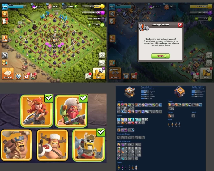 ■TH:11 (+60%) ■Heroes: K45 Q48 P20 W5 ■Skins:5 ■SW:1233 ■BH:9 ■Full Access ■Instant Delivery ■A4578