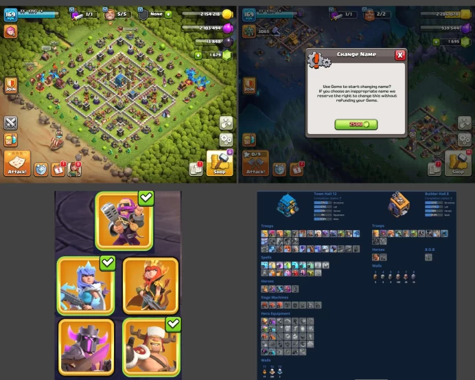  ■TH:12 (+60%) ■Heroes: K53 Q54 P30 W20 ■Skins:5 ■BH:8 ■Full Access ■Instant Delivery ■A4666