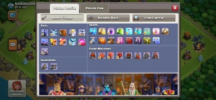 Clash of Clans (Android/ios) SC ID- [Big Sale] TH 18 - Level 238- Heroes(104/100/95/74/54) - Build 10- Cheapest price