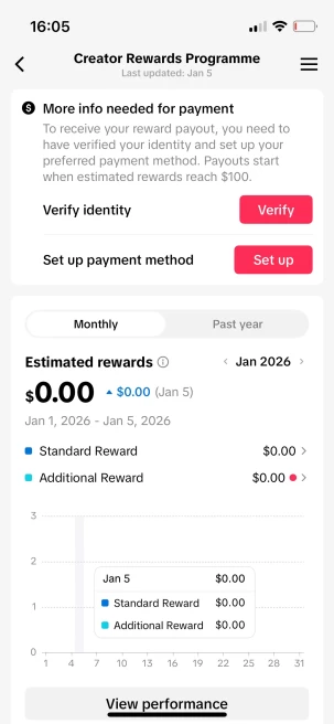 Instanly Delivery/ Monetized 35K Followers+600K Likes Account/ Creator Rewards Program Activated/ Live Stream/ Full Access