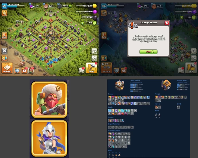 ■TH:11 (+65%) ■Heroes: K38 Q47 P20 W20 ■Skins:2 ■SW:1091 ■BH:7 ■Full Access ■Instant Delivery ■A4356