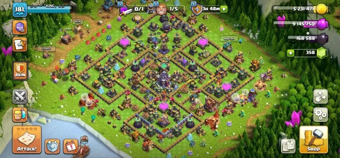 TH 15 Max, 5 Equipment Epic, Almost Max, 7 Hero Skin, Magic Items