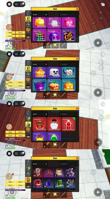 iOS/Android - Global - Level 2337 - Money 205K - Swords 2 - Guns 1 - Fruits 21 - Code984
