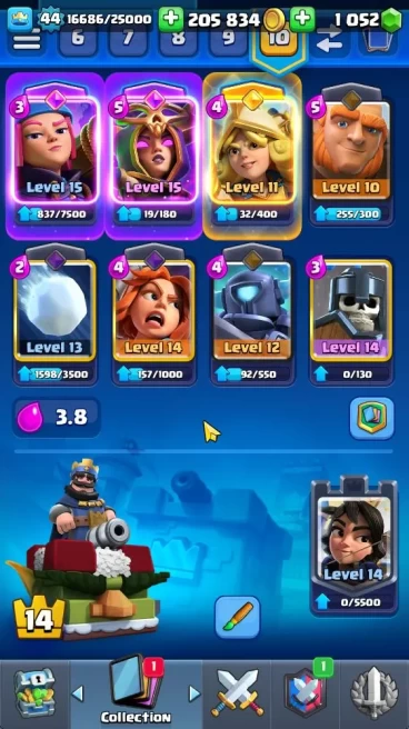 Lvl 44|Trophy 9570|KTL 14|Limited Skin|Card 118|1 Hero 8 EVO 5 Champ 21 Legendary 33 Epic, 30 Rare, 29 Common|TakeEmail(CR1174)