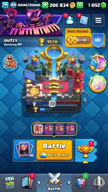 Lvl 44|Trophy 9570|KTL 14|Limited Skin|Card 118|1 Hero 8 EVO 5 Champ 21 Legendary 33 Epic, 30 Rare, 29 Common|TakeEmail(CR1174)