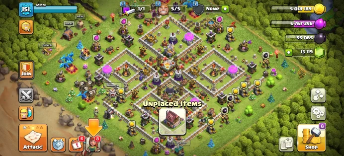 [Code 8903] Th11 XP 151 / 13k Gems + Tree 2015 / 1100 War Star / Very Cheap