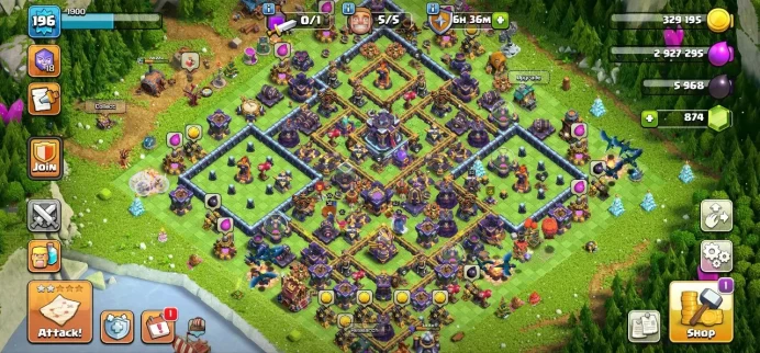 TH 15 Full Max, 4 Equipment Epic, Defense Full Max, Hero High Level, 300 League Medal, Magic Items