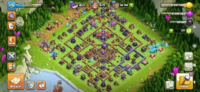 TH 15 Max, 8 Equipment Epic, Defense Max, Wall Max, 4 Hero Skin, Hero High Level
