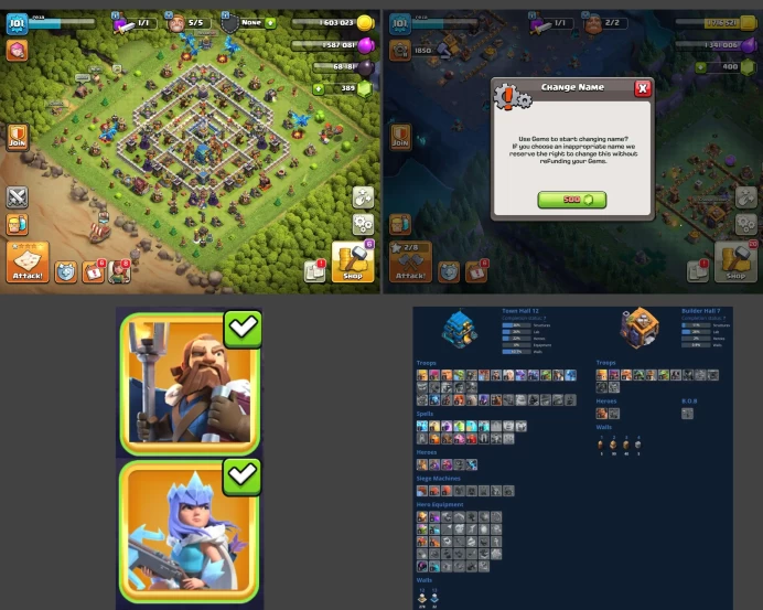 ■TH:12 (+35%) ■Heroes: K34 Q40 P20 W15 ■Skins:2 ■BH:7 ■Full Access ■Instant Delivery ■A4683 
