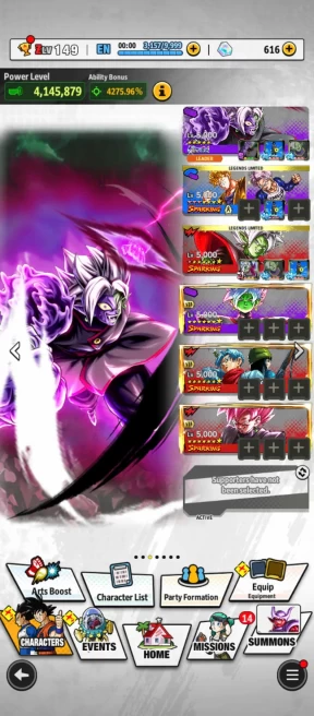 T20-IOS+Android-Team Future+3UL(Zamasu+Gohan)+Equipment+21 Legends Limited+Zamasu Red+Goku Black+Gohan and Trunks Red 11 Star+Rose+Broly