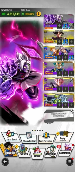 T19-IOS+Android-Team Future+UL Zamasu Red Star+Equipment+Rose Zenkai+Goku Black Red Star+Gohan and Trunks+God Vegito+Vegito Green+Broly