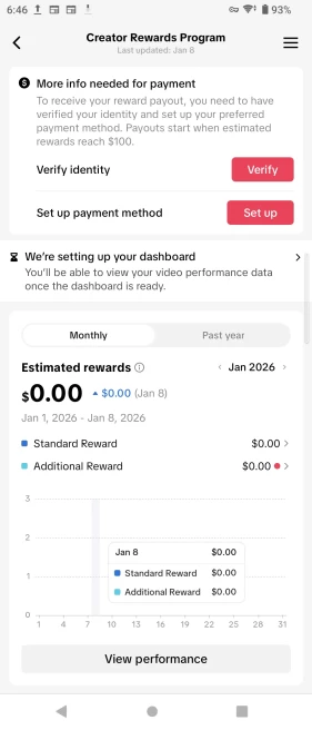 Monetized United States Account Creator Rewards Program Active | 10k Real Followers & 95k Likes | Real Screenshots + Full Access + Good Standing