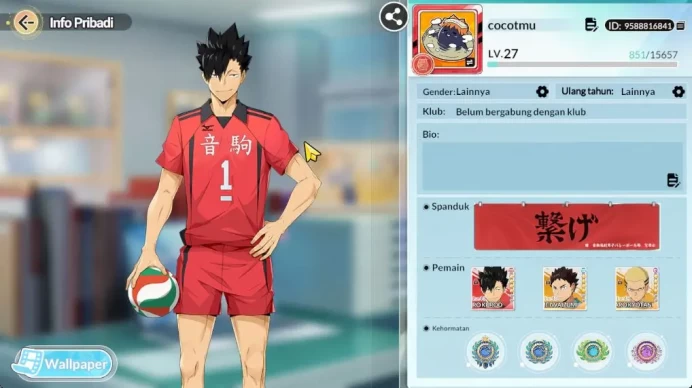 [SEA]Lv27|44 DM|UR Kuroo+Memo + 5 SSR (Kyotani,Kenma,Haiba,Hajime,Tsukishima),Etc|Log Google| Check SS(HFH711)