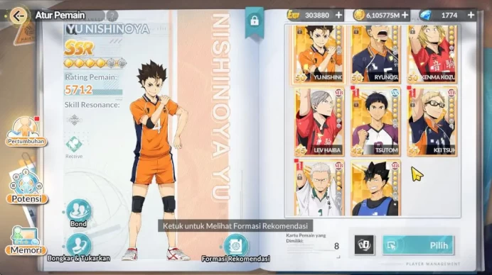 [SEA]Lv30|1,7K DM|UR Tetsuro Kuroo+Memo + 8 SSR(Yu Nishi,Tanaka,Kenma,Haiba,Goshiki,Etc) + 39 SR,Etc|Log Google|Check SS(HFH715)
