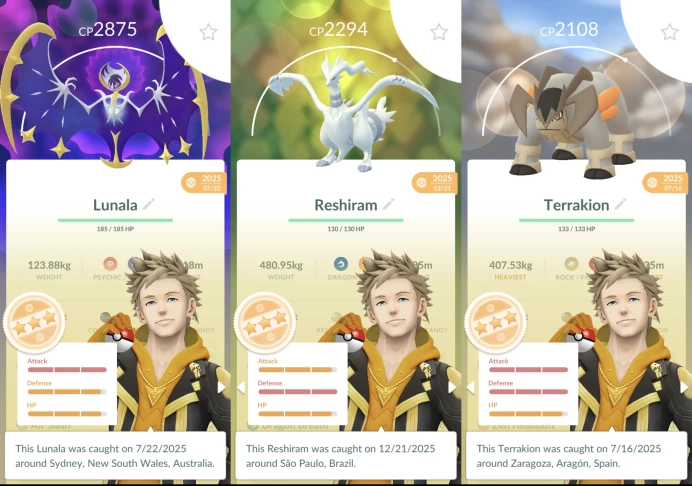 o003. Level 69, 6M Dust, 89 Legendaries, 96 Shinies, 376 Total Pkm, 12 Perfects, 5 Shiny Legends, Itm Bag 925, Pkm Stor 450, 1 Dmax