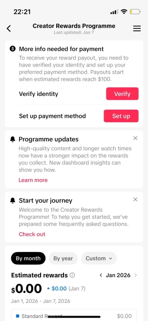 Instanly Delivery/ Monetized 32K Followers+480K Likes Account/ Creator Rewards Program Activated/ Live Stream/ Full Access