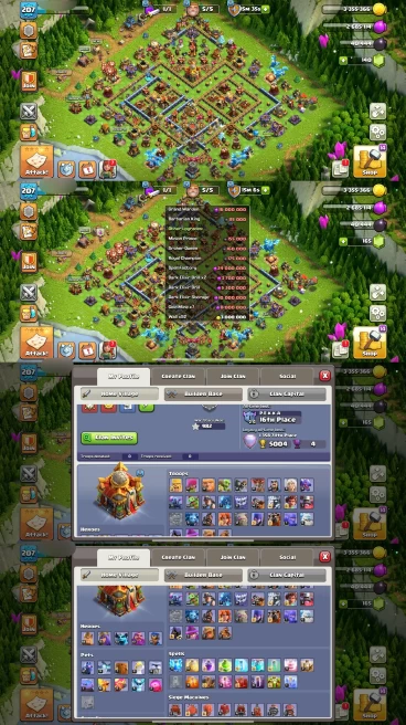 AR143- TH16 Almost Max | XP 207 | BK64 AQ76 MP61 GW61 RC36 | +194 Gems  | 8 Heroes Skins & 7 Epic Equipment | 100% Secure SCID | iOS & Android
