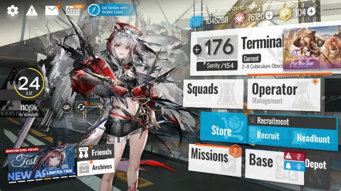 Starter Wisadel + 76120 Orundum + 104 Originium|Chapter 2-9|Check SS (AK1131)