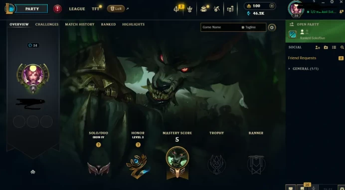 EUW - SAFE REAL SEASON15 IRON 4 0LP | 46200 BE | PLACEMENTS DONE | 0W 21L | INSTANT DELIVERY | LOW MMR | UNVERIFIED EMAIL | IRON IV | #2703