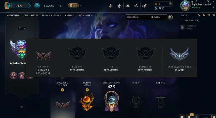 EUW -(S16) IRON 1 %100WR - 145 Champ - 38 Good Skins(1 Ultimate, 1 Mythic, 3 Legendary, 8 Epic) - 2.8K BE - HONOR 5 - FULL ACCES - CHEAP