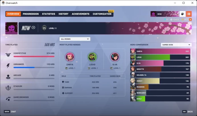 DOOMFIST / THUNDER / 5 Gold Weapons / NOIRE /   DALLAS FUEL AWAY / Full Mail Access / see the picture / Please Read Description  / CraigC